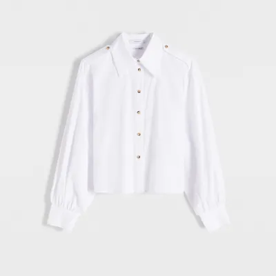 Reserved Krótka koszula z bawełny - Biały