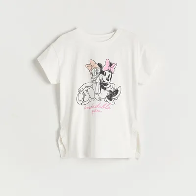 Reserved Bawełniany t-shirt Disney - Kremowy