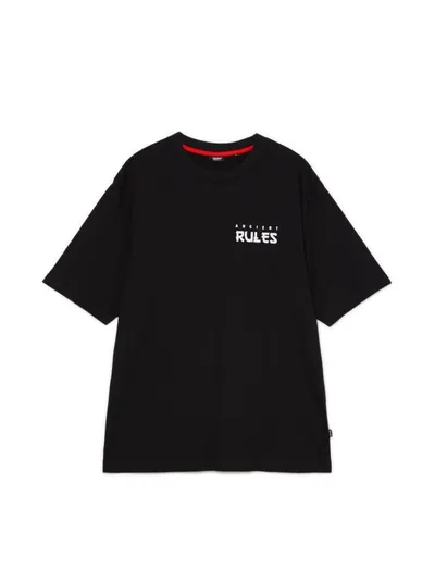 Cropp Czarny T-shirt z nadrukiem