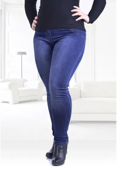 XL-ka Ciemne spodnie jeansowe na gumkę JUSTINE