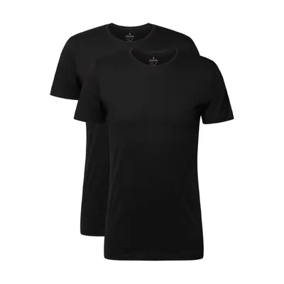 RAGMAN RAGMAN T-shirt o kroju body fit z bawełny pima w zestawie 2 szt.
