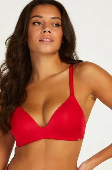 Hunkemöller Hunkemöller Usztywniany biustonosz push-up bez fiszbin Mona Czerwony