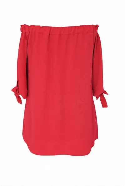 XL-ka Czerwona bluzka hiszpanka z wiązaniem NINA