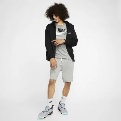Nike Męska bluza z kapturem i zamkiem na całej długości Nike Sportswear Club Fleece - Czerń