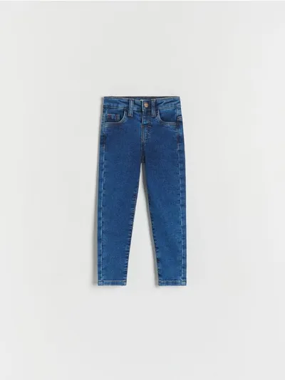 Reserved Jeansy typu slim, wykonane z tkaniny z bawełną. - niebieski