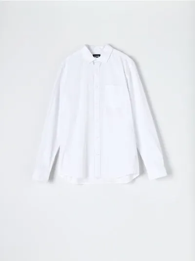 Sinsay Bawełniana koszula o kroju regular fit. - biały
