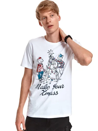 Top Secret T-shirt z motywem świątecznym