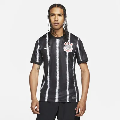 Nike Męska koszulka piłkarska S.C. Corinthians 2021/22 Stadium (wersja wyjazdowa) - Czerń