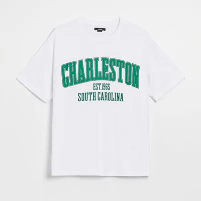 House Koszulka z napisem Charleston - Biały