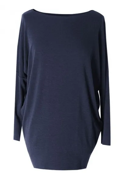 XL-ka Granatowa bluzka tunika BASIC (ciepły materiał)