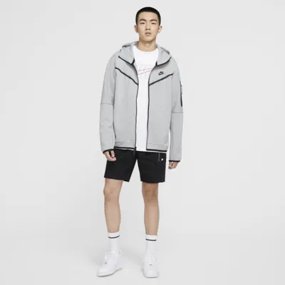 Nike Męska bluza z kapturem i zamkiem na całej długości Nike Sportswear Tech Fleece - Szary