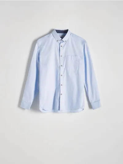 Reserved Koszula o regularnym kroju, wykonana z bawełnianej tkaniny. - jasnoniebieski