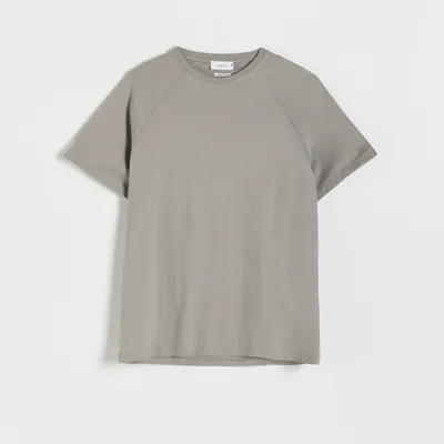 Reserved Bawełniany t-shirt regular - Jasny szary