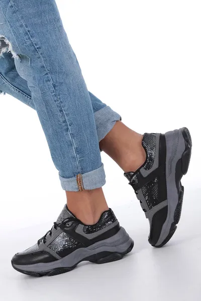 Casu Czarne buty sportowe sneakersy sznurowane Casu DS13002