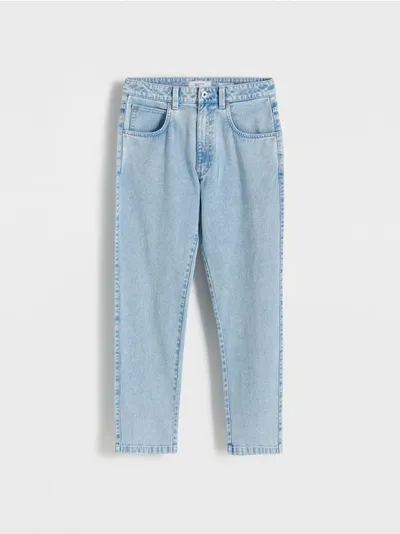 Reserved Jeansy o prostym kroju, wykonane z denimu. - niebieski