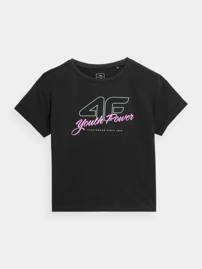 4F T-shirt z nadrukiem dziewczęcy