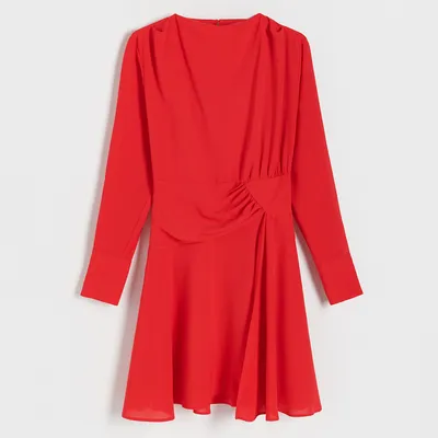 Reserved Sukienka z szerokimi mankietami - Czerwony