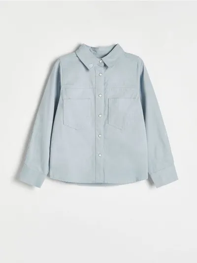 Reserved Koszula o regularnym kroju, wykonana z bawełny. - jasnoniebieski
