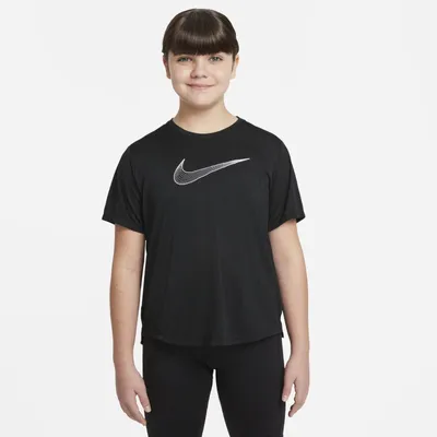 Nike Koszulka z krótkim rękawem dla dużych dzieci (dziewcząt) Nike Dri-FIT One (szersze rozmiary) - Czerń