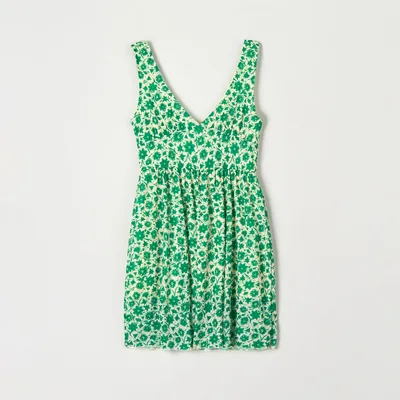 Sinsay Sukienka mini w kwiaty - Zielony