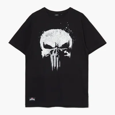 Cropp Czarny T-shirt Punisher