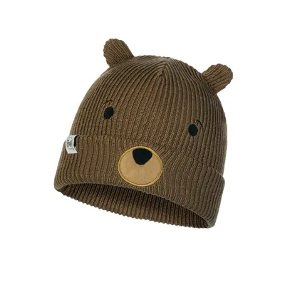Dziecięca czapka zimowa BUFF KNITTED HAT FUNN BEAR FOSSIL - brązowa
