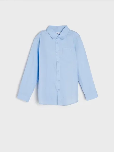 Sinsay Elegancka koszula o swobodnym kroju. Wykonana w 100% z bawełnianej tkaniny. - błękitny