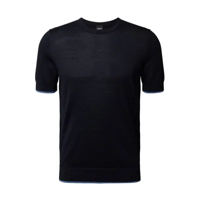 Boss BOSS T-shirt z paskami w kontrastowym kolorze model ‘Persimo’