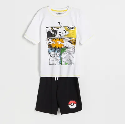 Reserved Dwuczęściowa piżama Pokémon - Biały