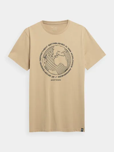 4F T-shirt regular z bawełny organicznej męski
