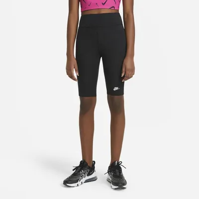 Nike Spodenki do jazdy na rowerze z wysokim stanem dla dużych dzieci (dziewcząt) 23 cm Nike Sportswear - Czerń
