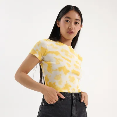 House Krótka koszulka tie-dye - Żółty
