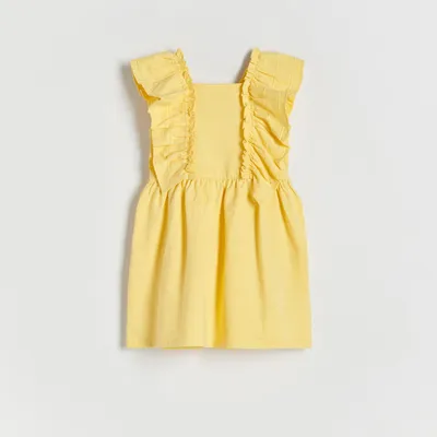 Sukienka z falbanami - Żółty