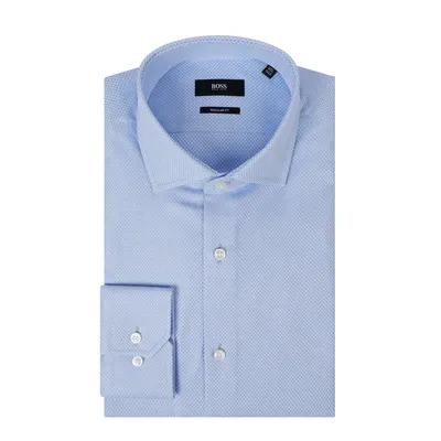 BOSS Koszula biznesowa o kroju regular fit z bawełny z bardzo długim rękawem model ‘Gordon’