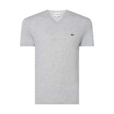 Lacoste Lacoste T-shirt o kroju Regular Fit z dekoltem w serek