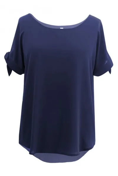XL-ka Granatowa szyfonowa bluzka - LARISS