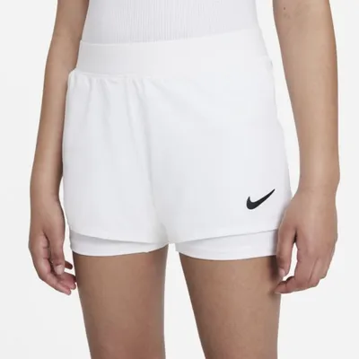 Nike Spodenki tenisowe dla dużych dzieci (dziewcząt) NikeCourt Dri-FIT Victory - Biel
