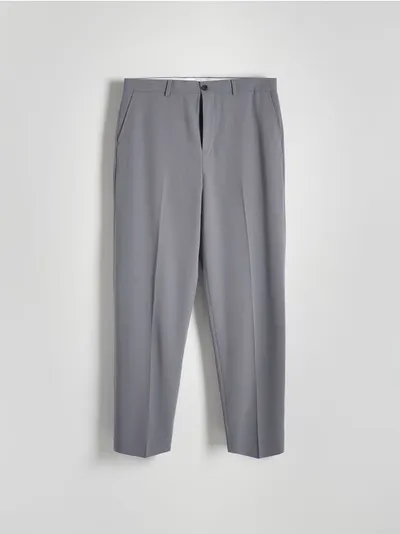 Reserved Spodnie o prostym fasonie, wykonane z tkaniny z domieszką wiskozy. - ciemnoszary