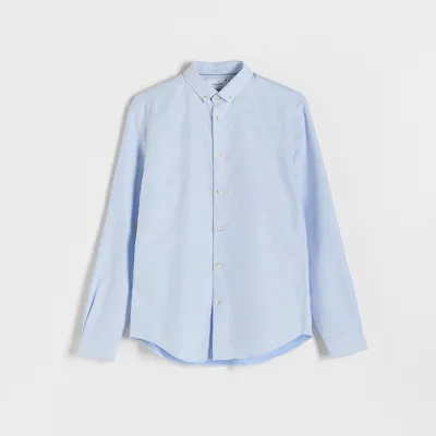 Reserved Bawełniana koszula regular fit - Niebieski
