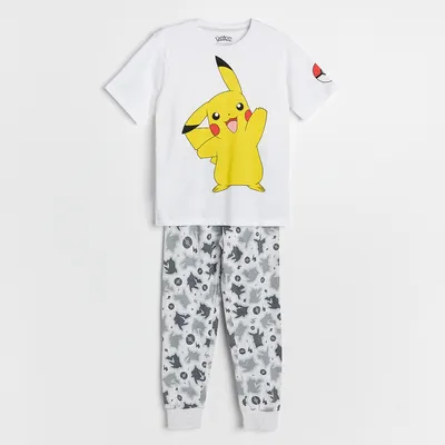 Reserved Dwuczęściowa piżama Pokémon - Jasny szary