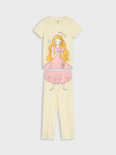 Sinsay Wygodna piżama wykonana z miękkiej bawełny. - żółty