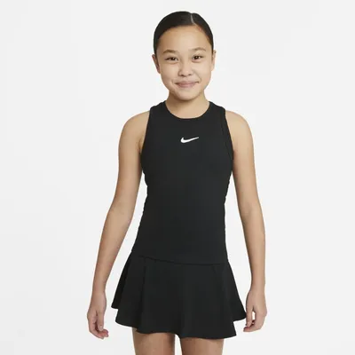 Nike Koszulka tenisowa bez rękawów dla dużych dzieci (dziewcząt) NikeCourt Dri-FIT Victory - Czerń