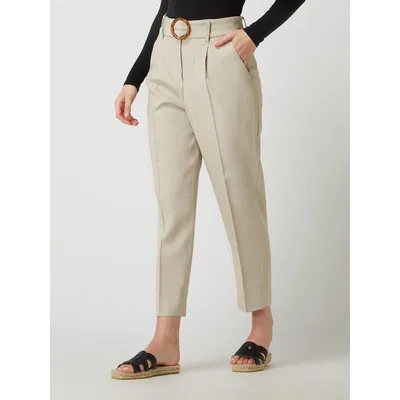 SEDUCTIVE SEDUCTIVE Spodnie z zakładkami w pasie skrócone z mieszanki lnu model ‘Isabelle’