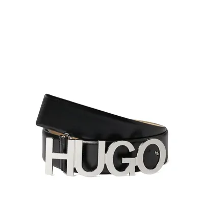 Hugo HUGO Pasek skórzany ze sprzączką z logo