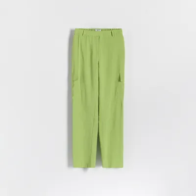 Reserved Spodnie z wiskozą - Zielony