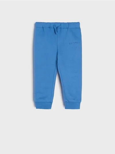 Sinsay Wygodne, bawełniane spodnie dresowe. - mid blue