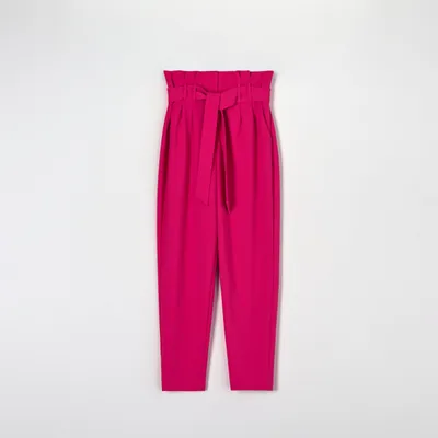 Sinsay Spodnie z paskiem - Różowy