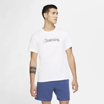 Nike Męski T-shirt treningowy z logo Swoosh Nike Dri-FIT - Biel