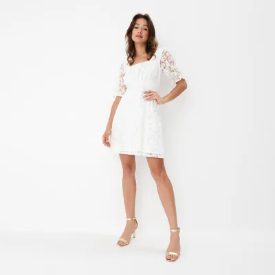 Mohito Koronkowa sukienka mini - Biały