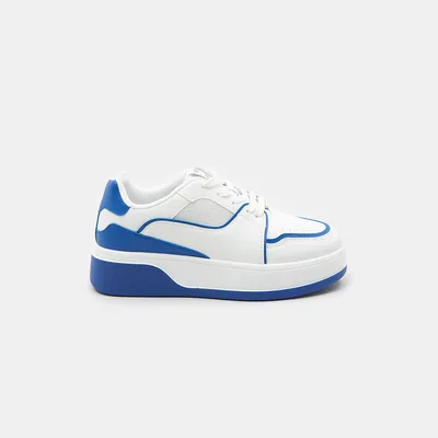 Sinsay Sneakersy z łączonych materiałów - Niebieski